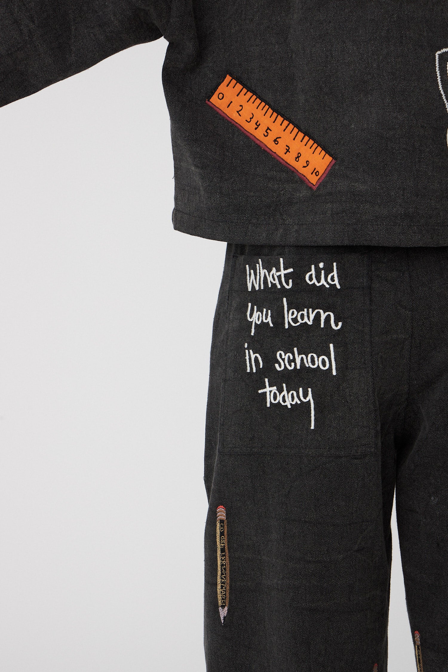 Stella Nova BACK TO SCHOOL Embroidered Pants Pants 993 Almost black