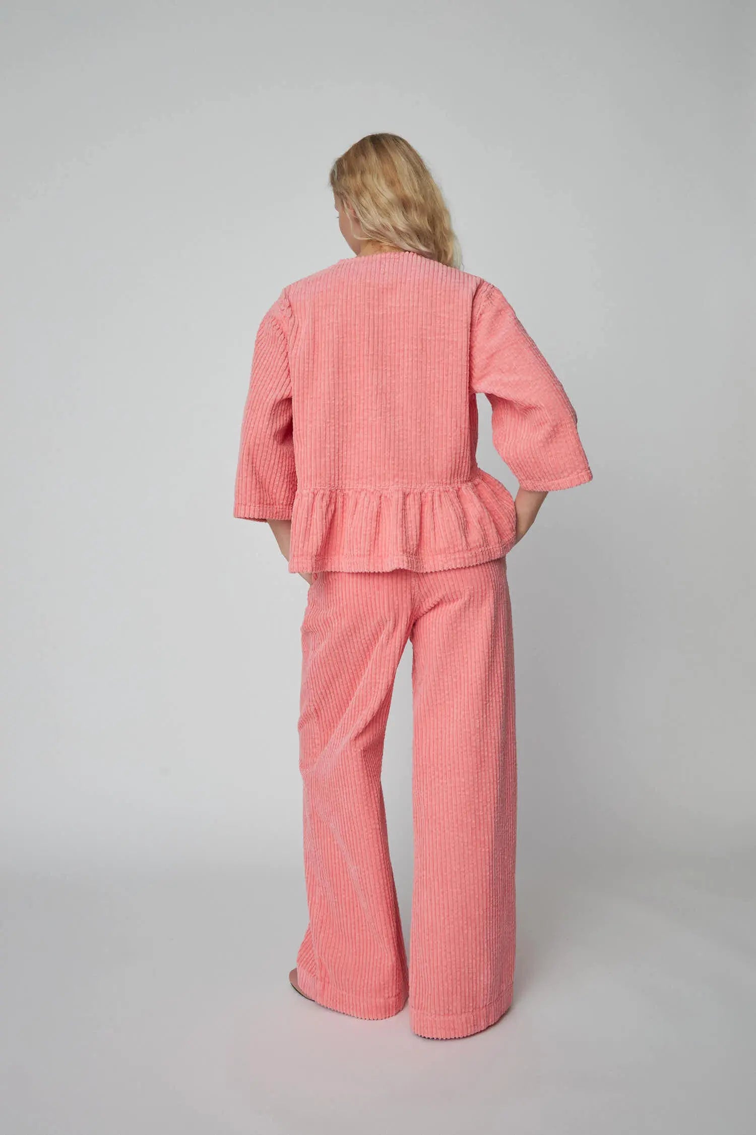 Stella Nova Corduroy Bow Blouse Blouse 567 Amazing Pink