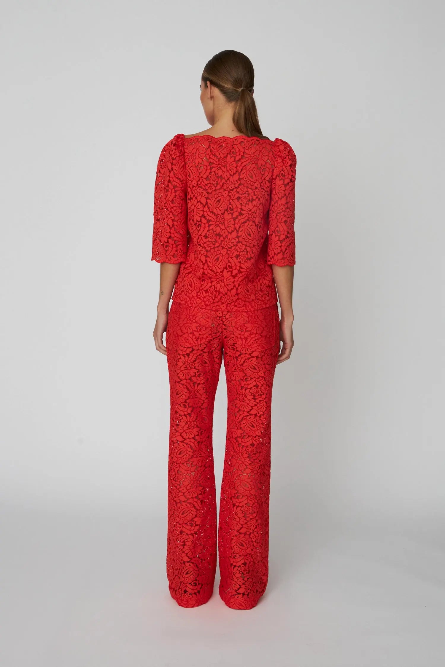 Stella Nova Heavy Lace Blouse Blouse 327 Red Lips