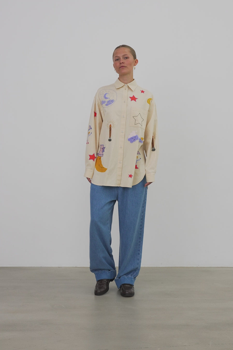 Stella Nova Bead Embellished Shirt Shirt 053 Creme Brûlée