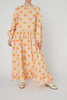 Maxi Kjole med store prikker - Creme/Red Dots