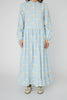 Maxi Kjole med store prikker - Light Blue
