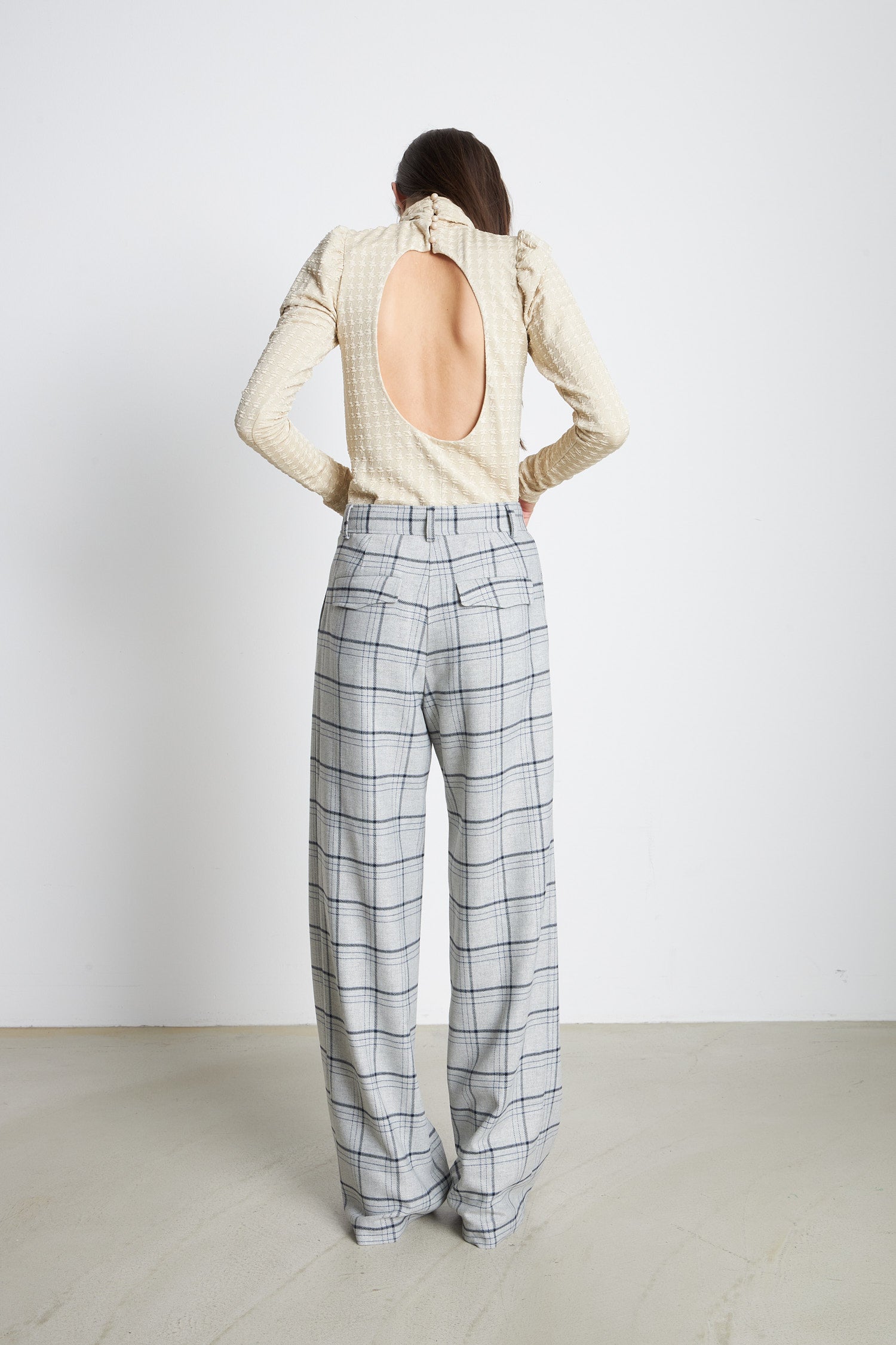 Stella Nova Checked wool mix pants Pants 864 Grey Checks