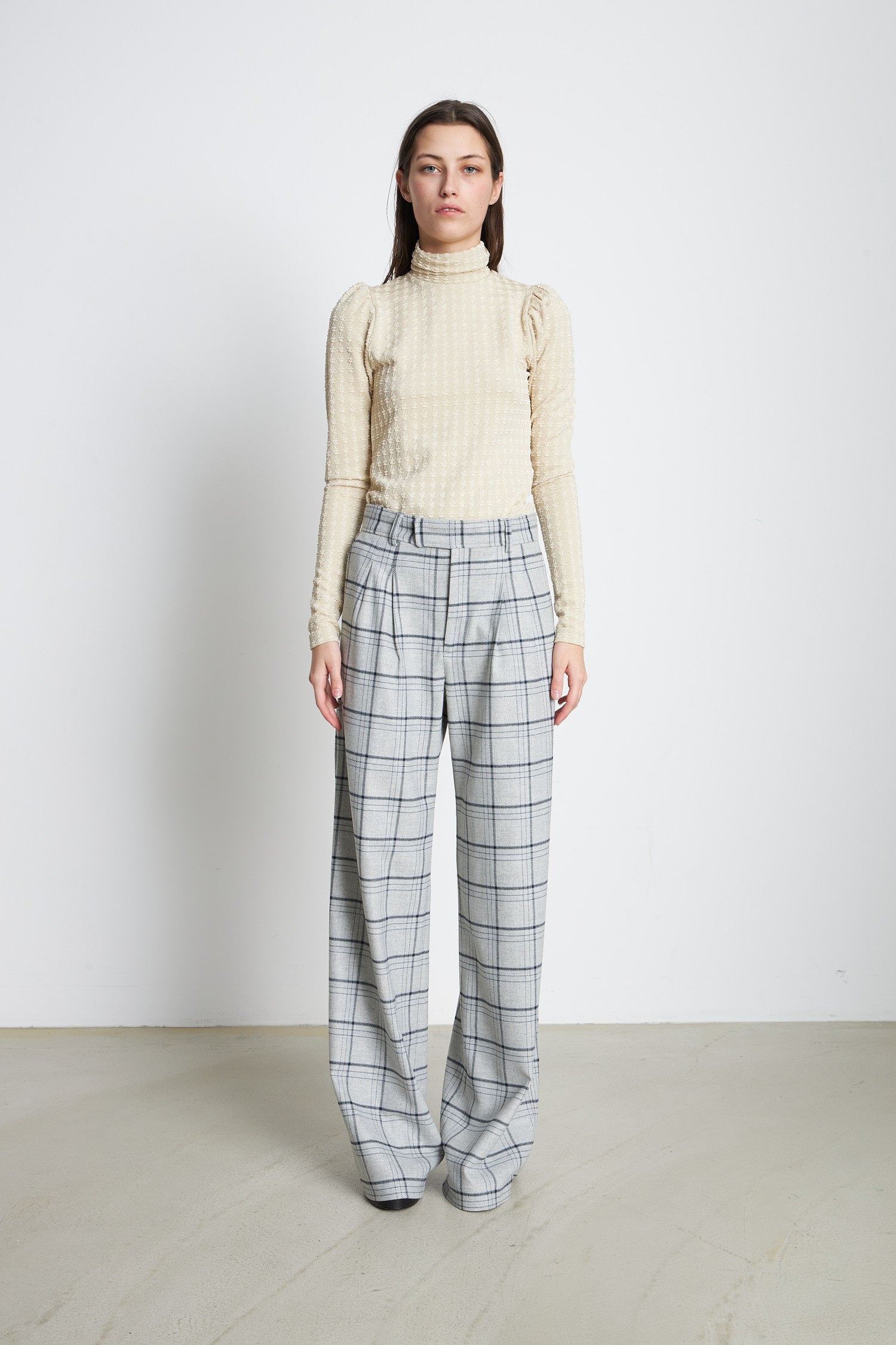 Stella Nova Checked wool mix pants Pants 864 Grey Checks