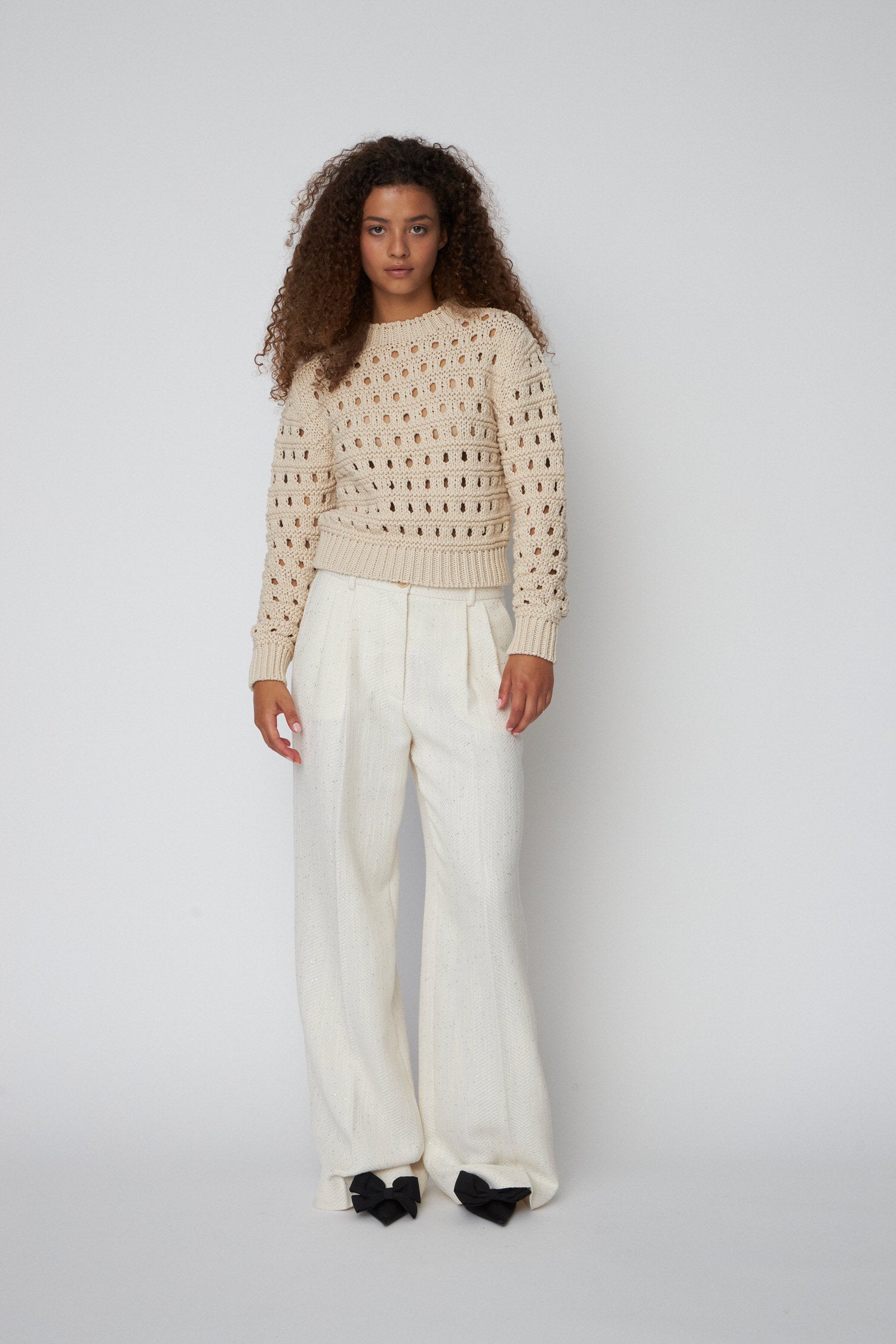 Stella Nova Cotton Stitch Sweater Sweater 029 Creme