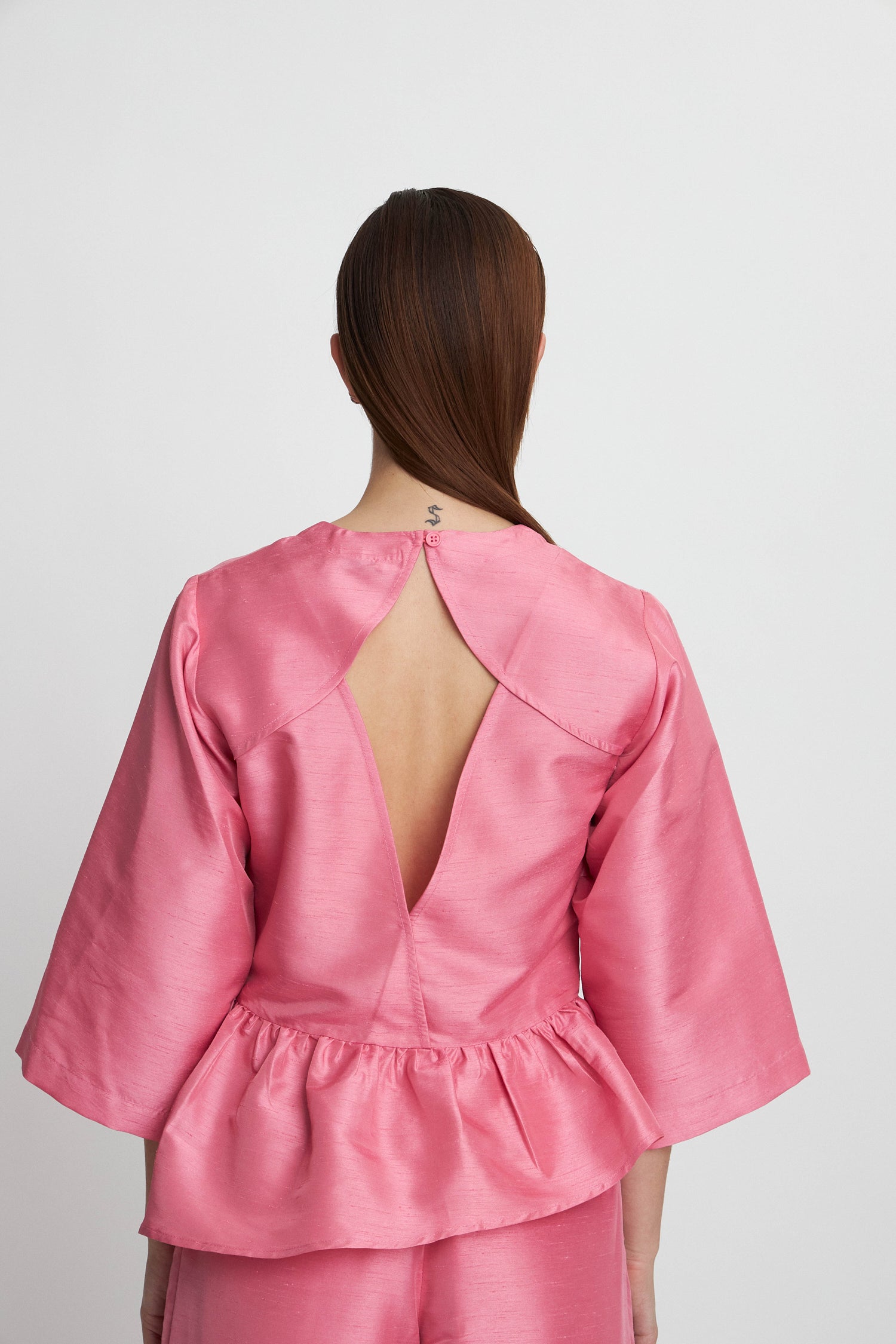 Stella Nova Crispy peplum blouse Blouse 465 Pink