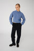 Cropped Cable Knit in Wool Mix - Blue Sea