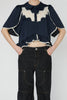 Delikat blondeskjorte - Navy /Creme