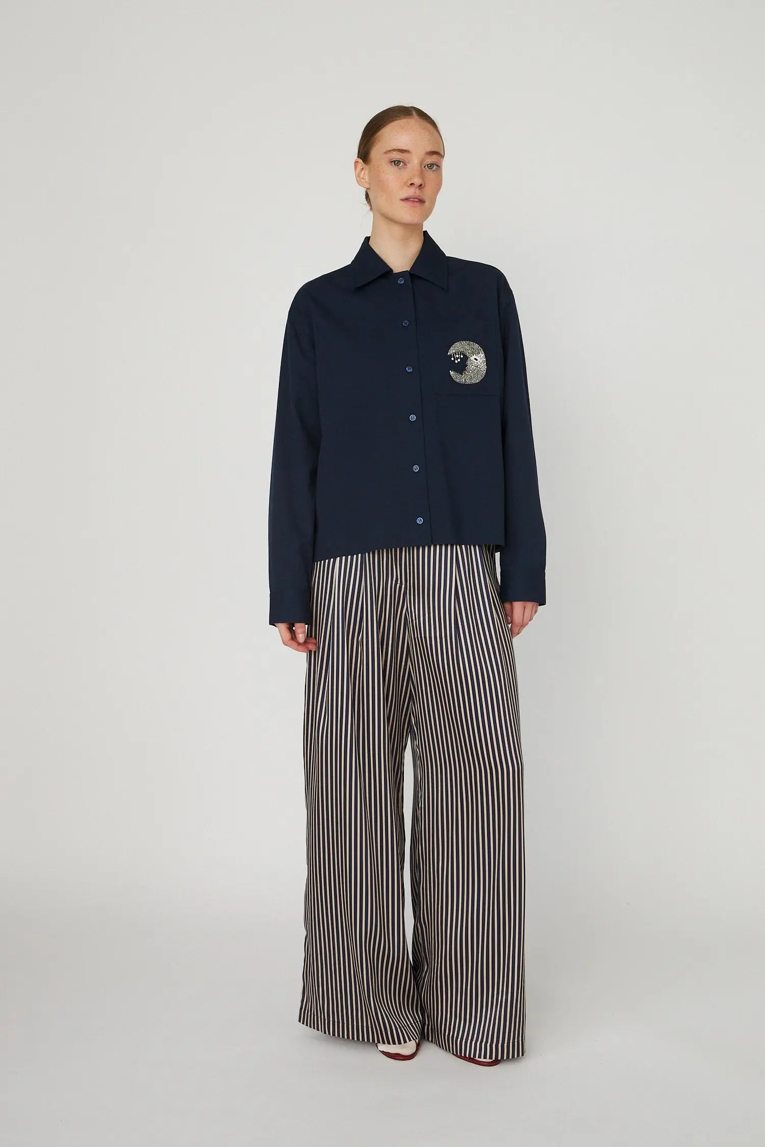Stella Nova Embellished Moon Shirt Shirt 395 Navy