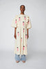 Broderet midikjole med tunger - Ivory