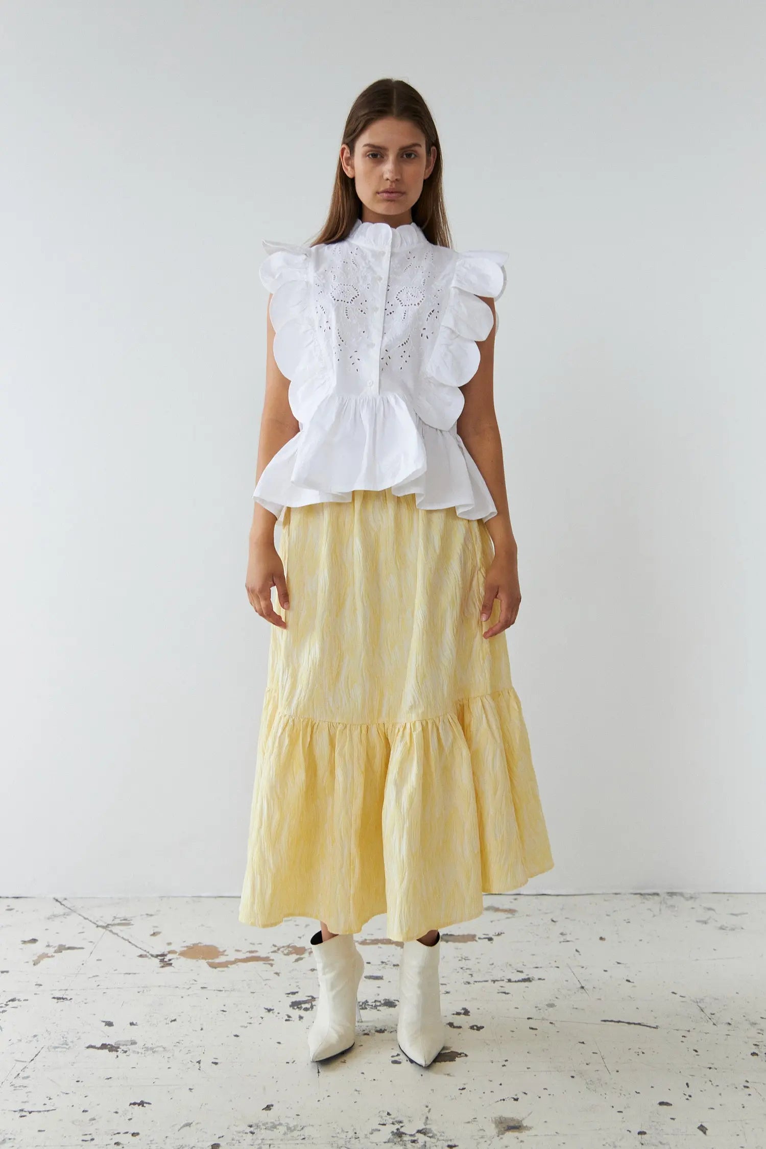 Stella Nova Embroidery Anglaise top Top 001 White