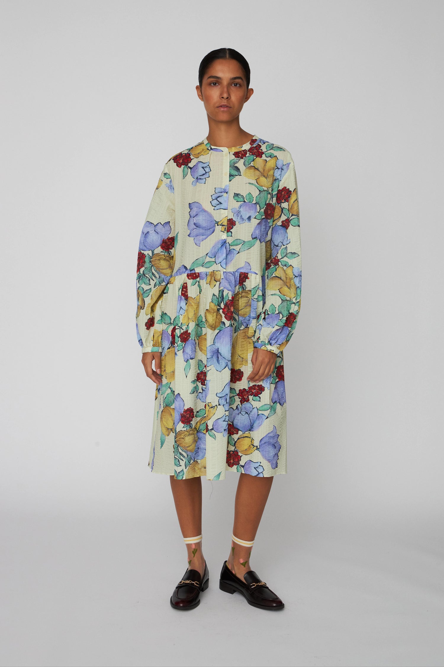 Stella Nova Flowered Cotton Loose Dress Dress 760 Wild Flowers