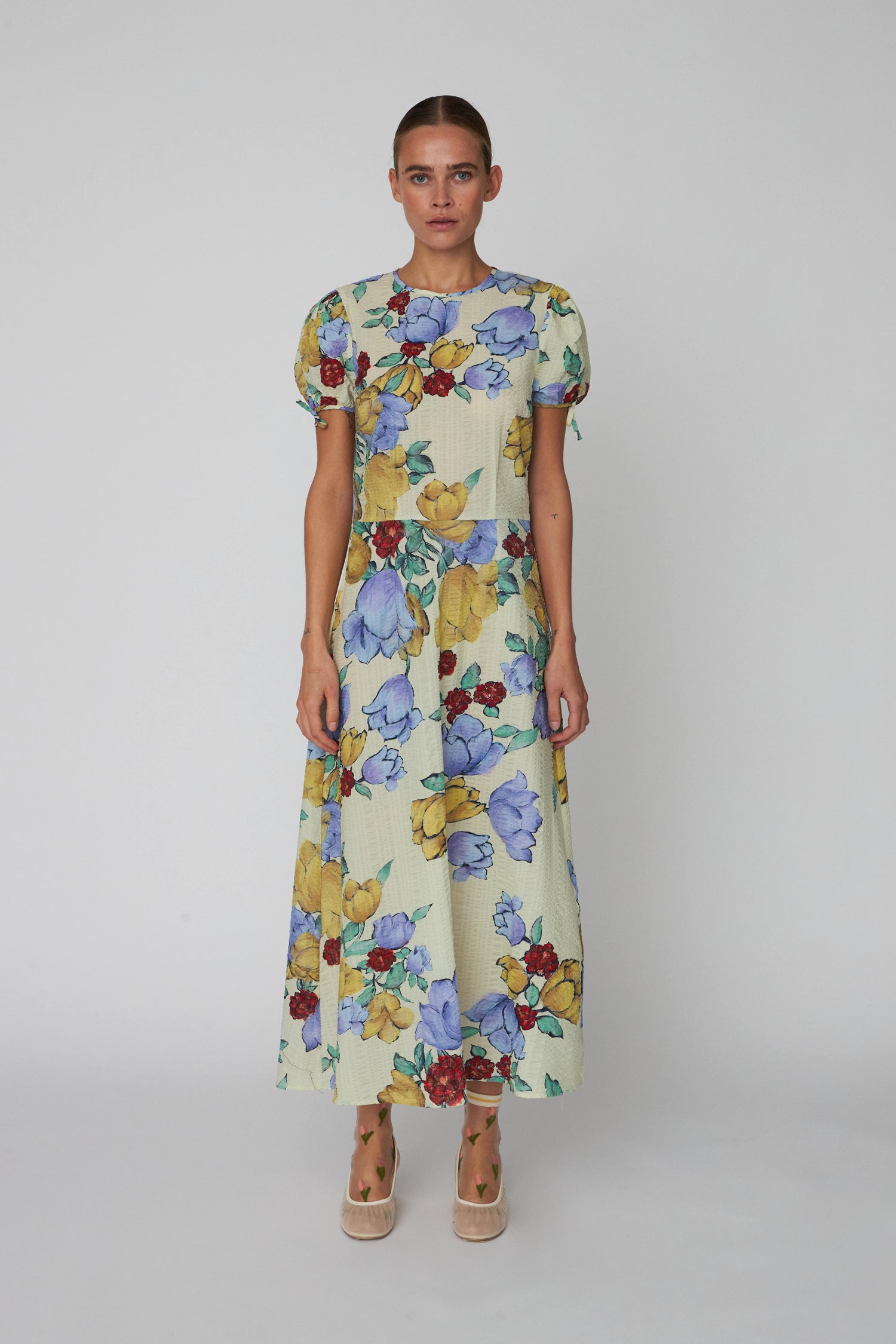 Stella Nova Flowered Cotton Midi Dress Dress 760 Wild Flowers