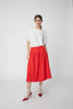 Kraftig satin nederdel - Flame Red