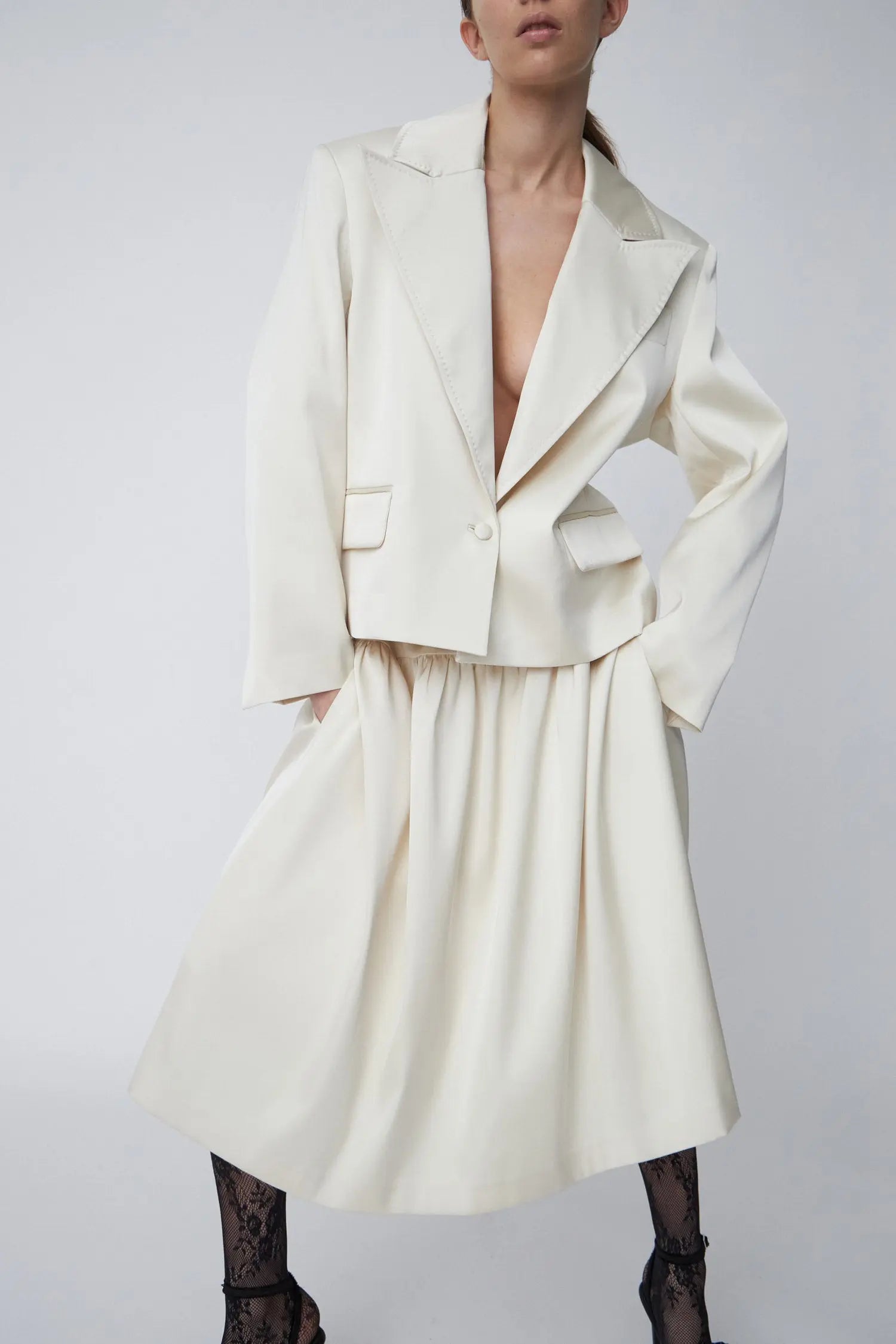 Stella Nova Heavy Sateen Skirt Skirt 078 Ivory