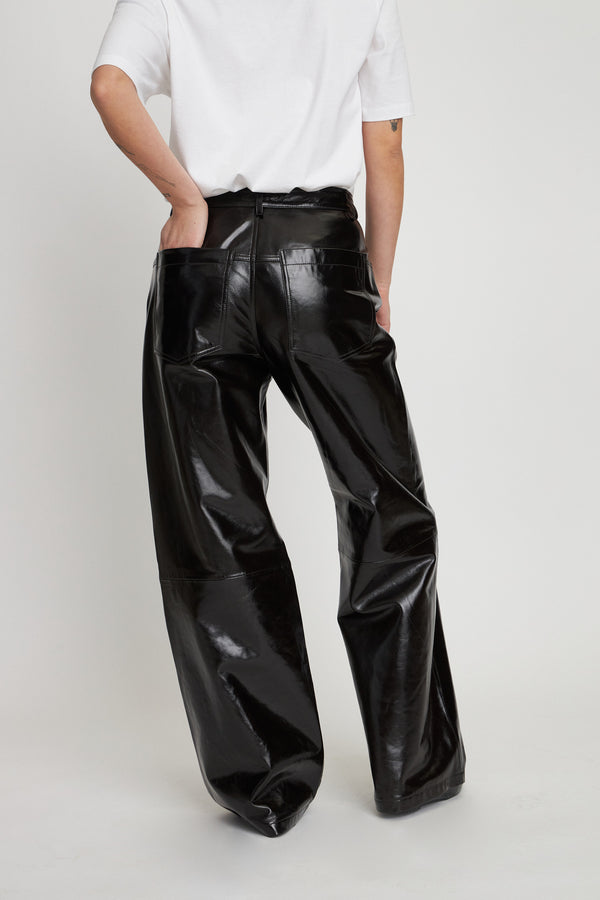 Stella Nova Leather pants with jeans look Leather Pants 869 Brown