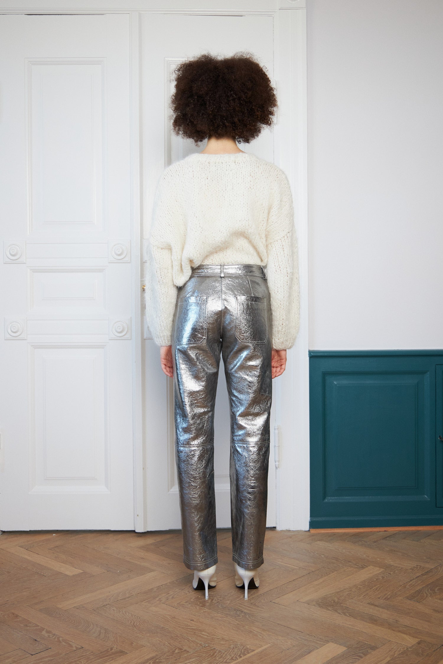 Stella Nova Leather silver pants Leather Pants 919 Antique Silver