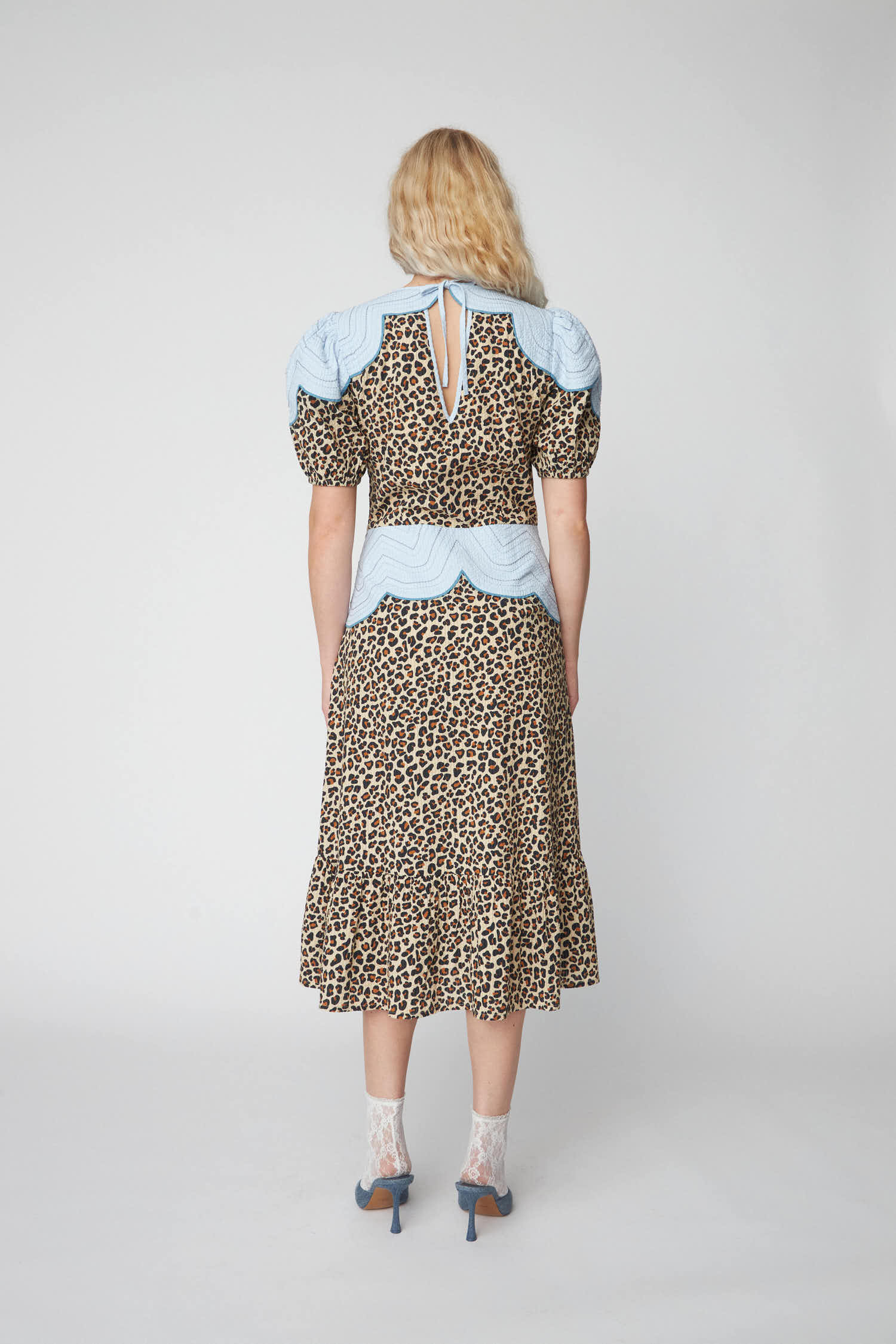 Stella Nova Leopard Midi Dress with Embroidery Dress 081 Leopard