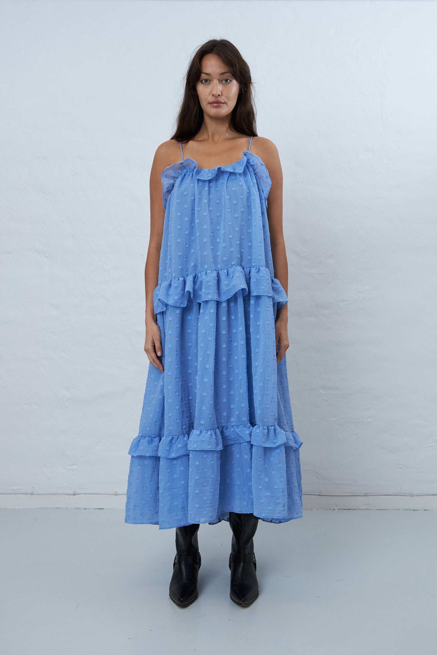 Stella Nova Maxi strap frill dress Dress 316 Summer Blue