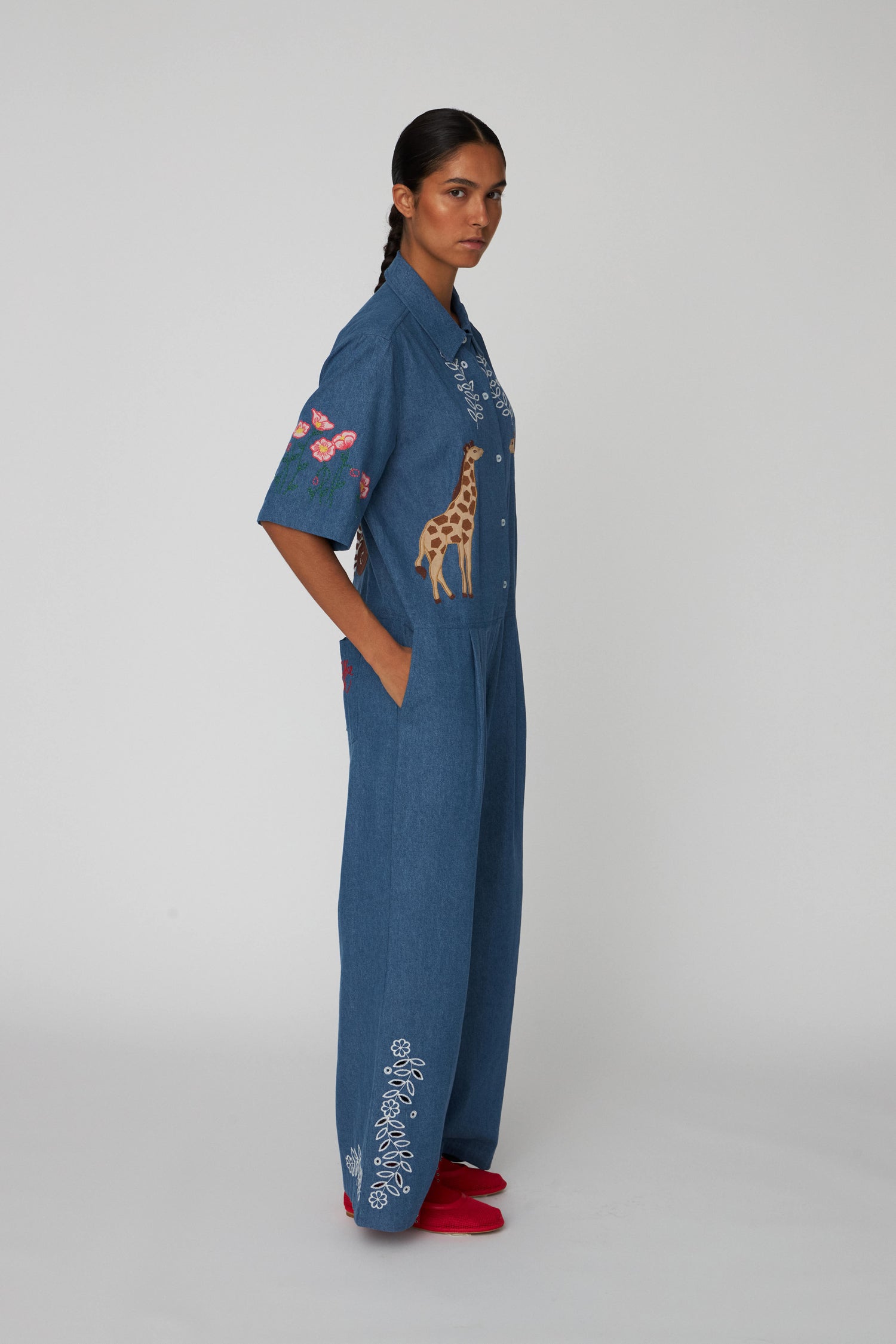 Stella Nova Out Of Office Embroidered Jumpsuit Jumpsuit 316 Summer Blue