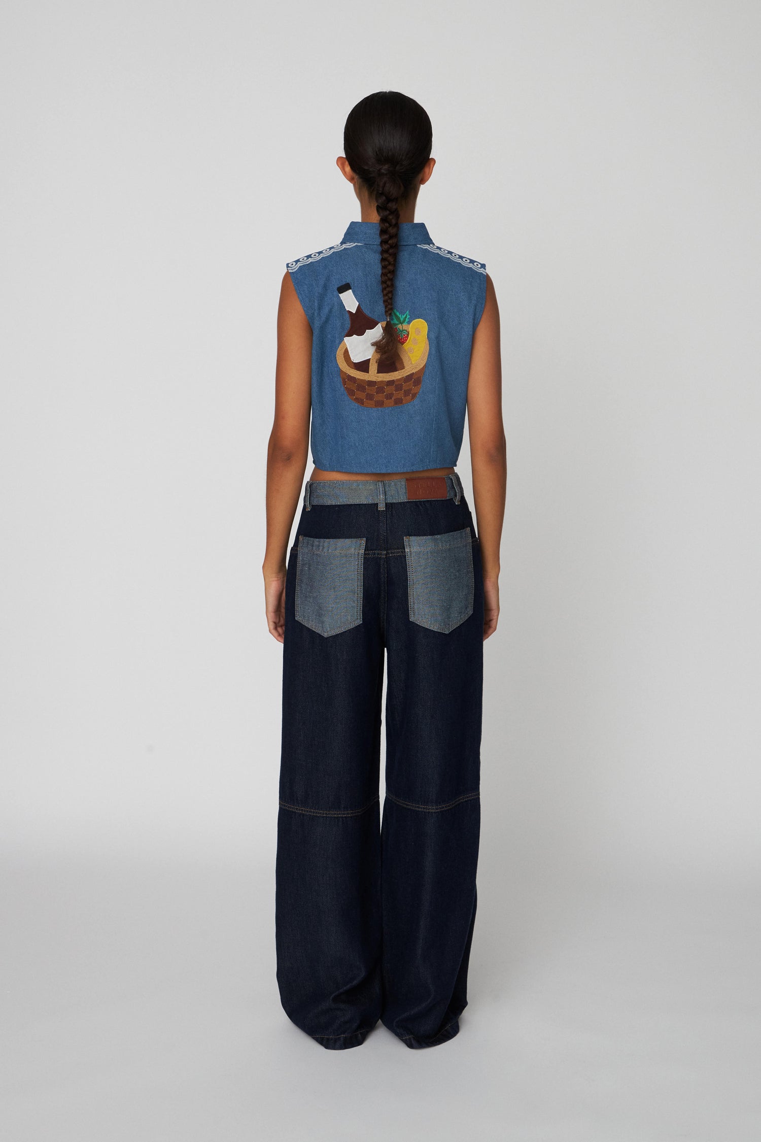 Stella Nova Out Of Office Embroidered Top Top 316 Summer Blue