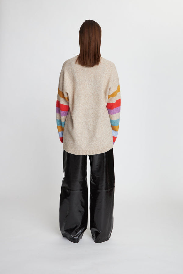 Stella Nova Oversized Sweater with multicolour sleeves Sweater 530 Multicolour