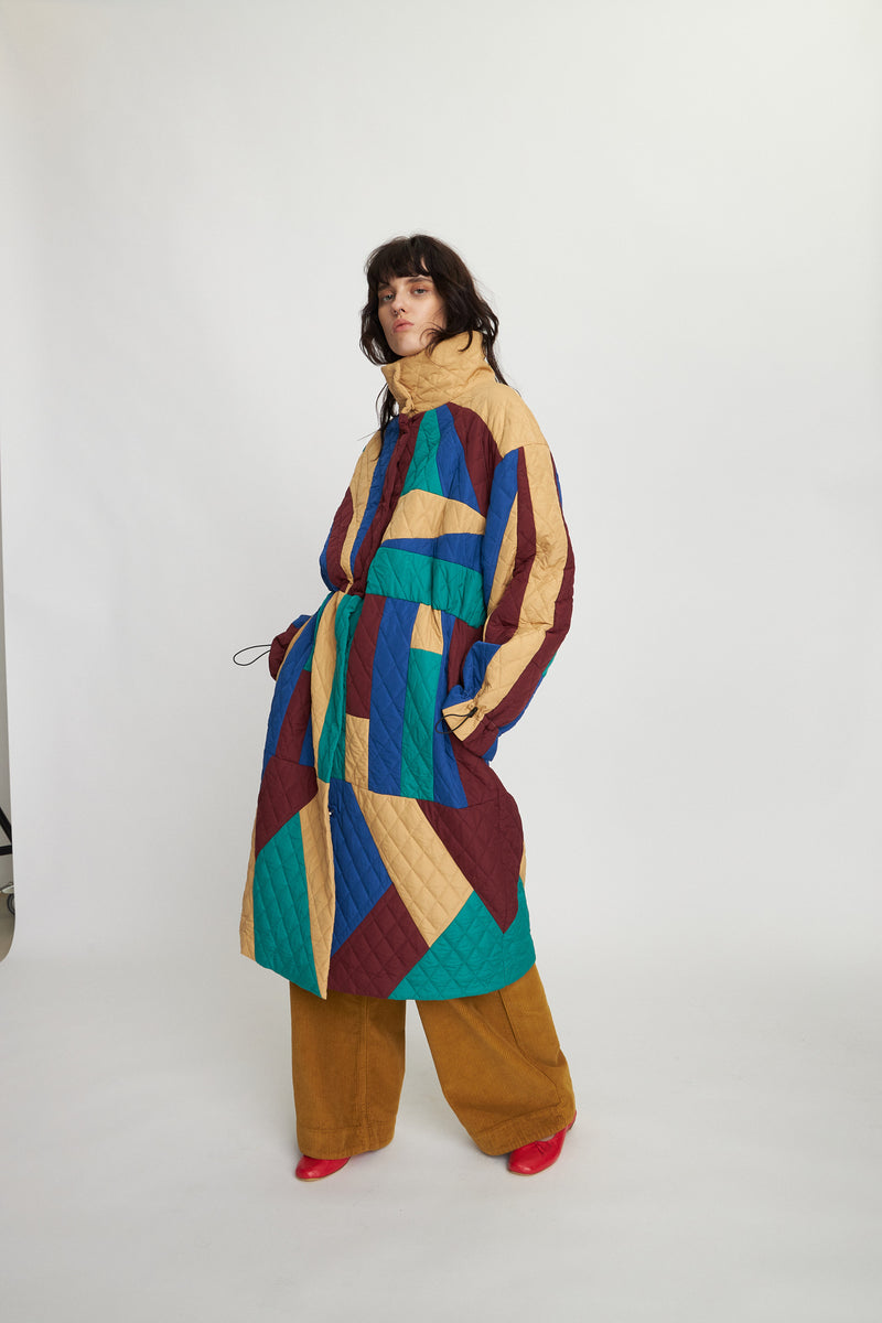 Stella Nova Patchwork coat Coat 530 Multicolour