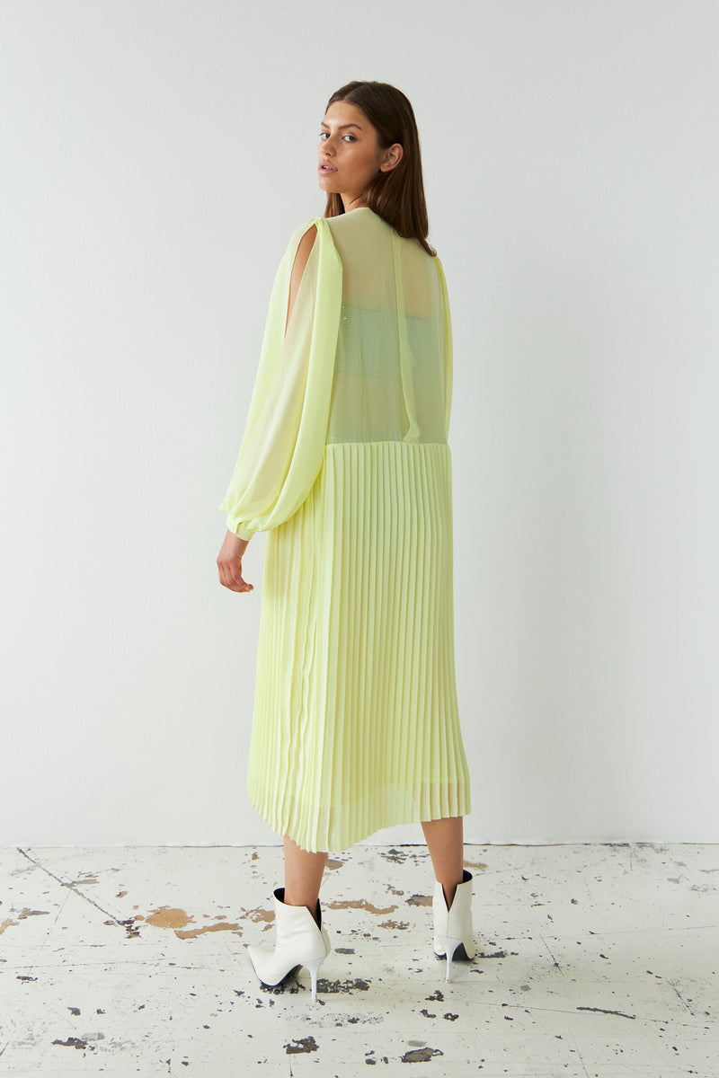 Stella Nova Plissé midi dress Dress 102 Spring Yellow