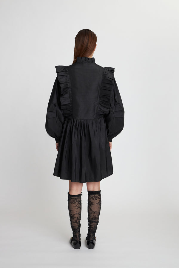 Stella Nova Short dress with ruffles Dress 999 Black