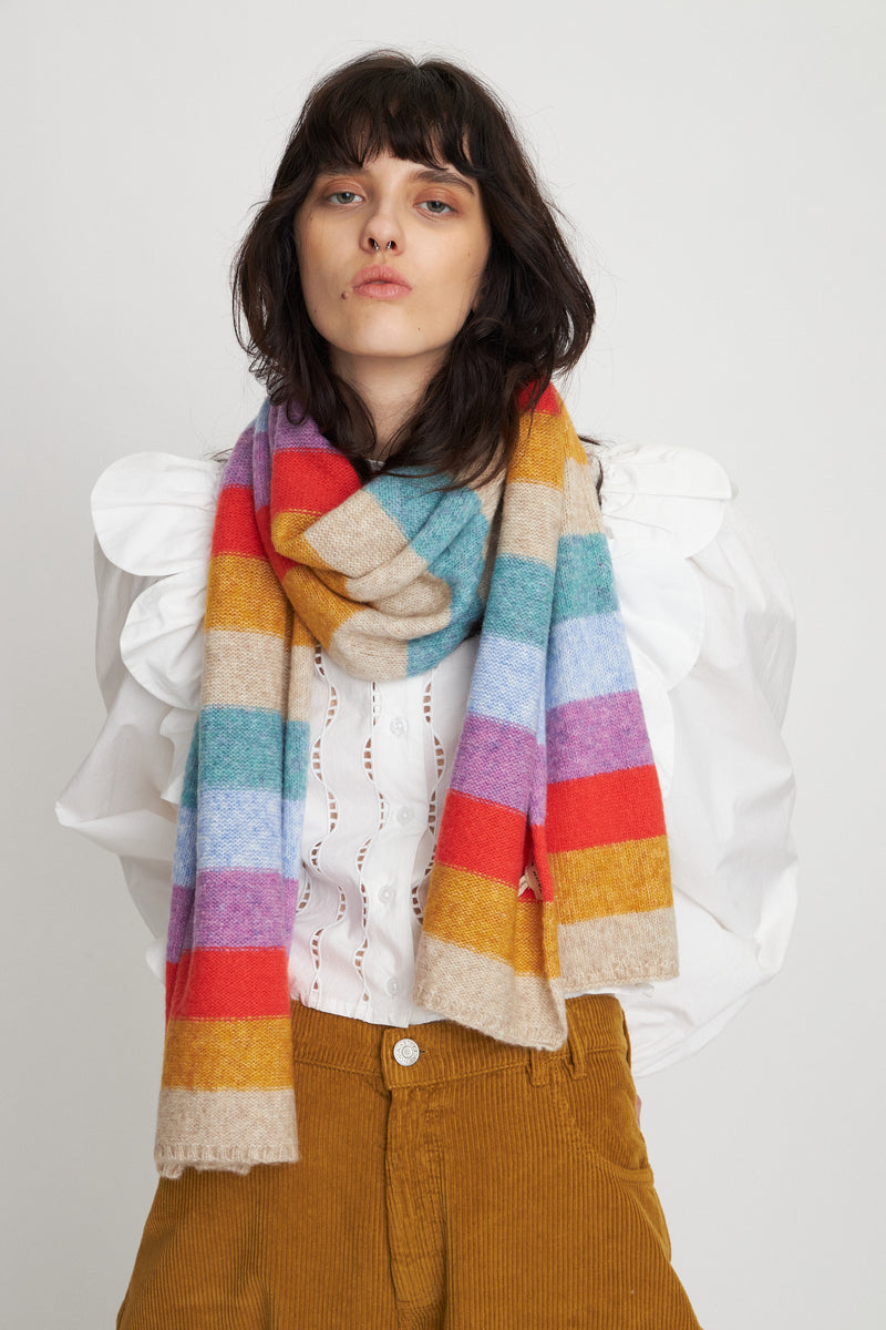 Stella Nova Striped Wool Scarf Scarf 530 Multicolour