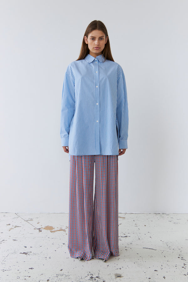 Stella Nova Striped oversized shirt Shirt 023 White Blue Stripes