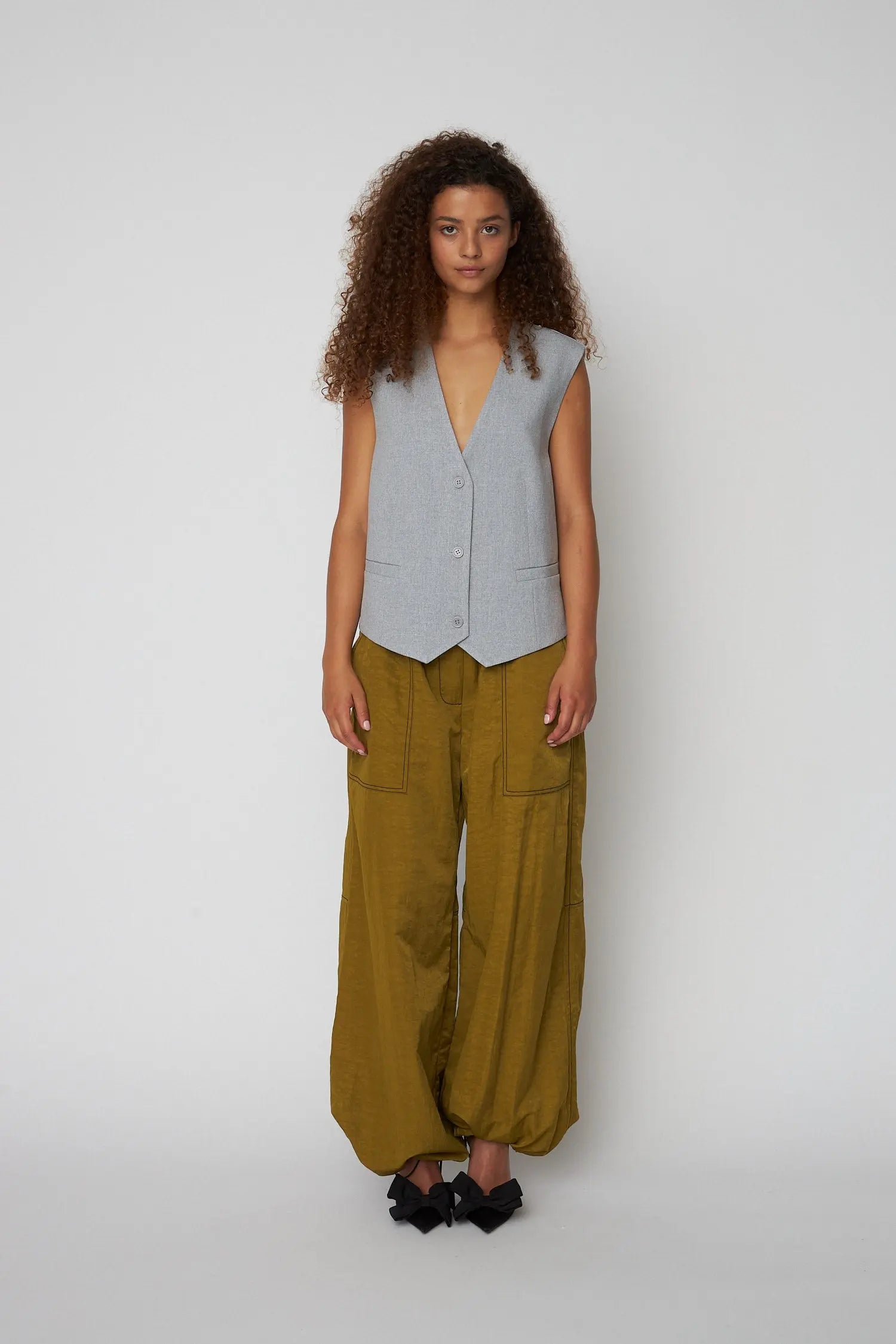 Stella Nova Suiting Vest Vest 944 Grey Melange
