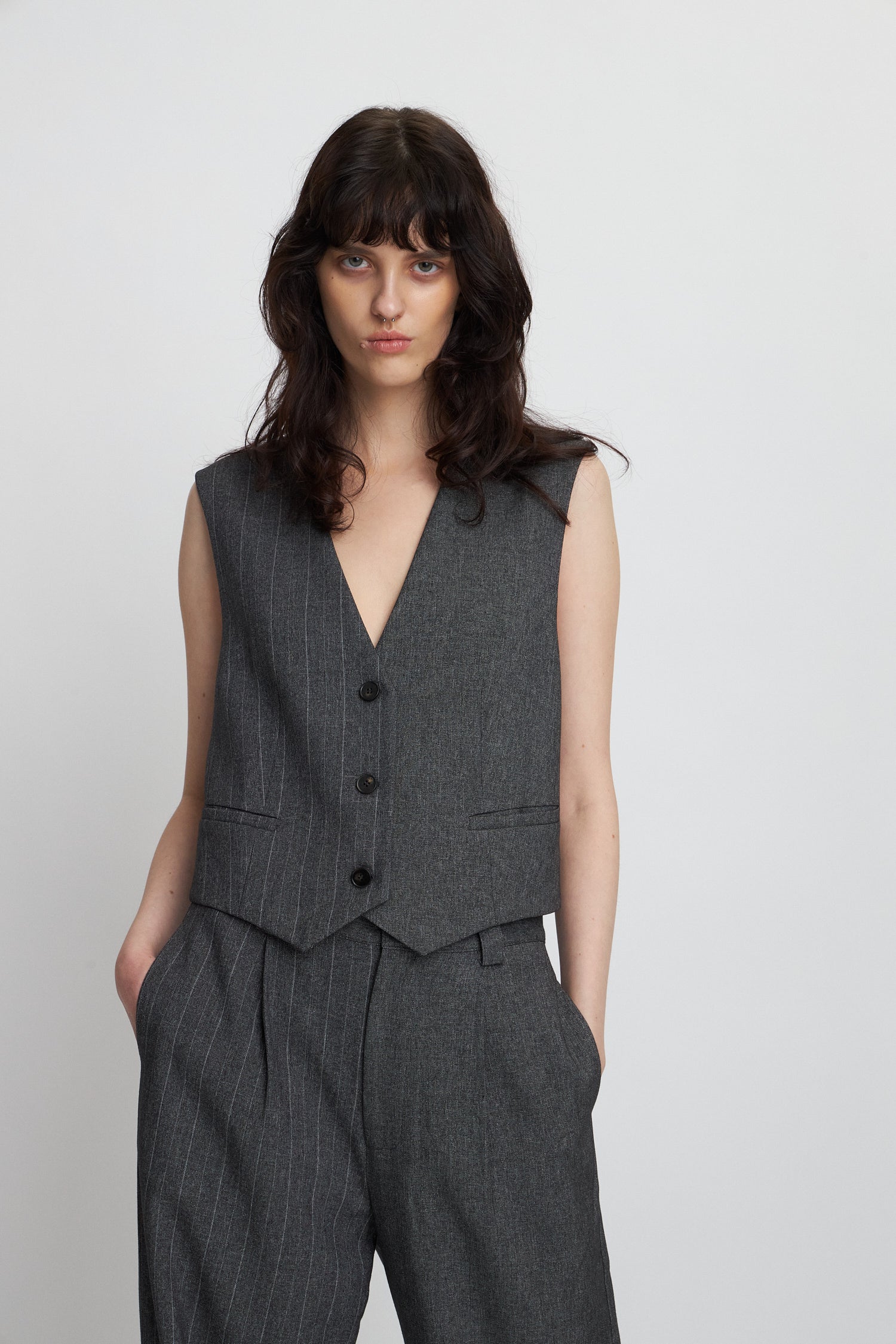 Stella Nova Tailored vest Vest 977 Charcoal