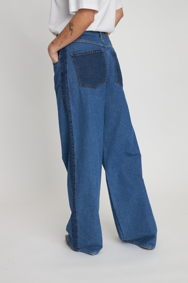 Stella Nova Two-toned denim jeans Pants 390 Blue Mix