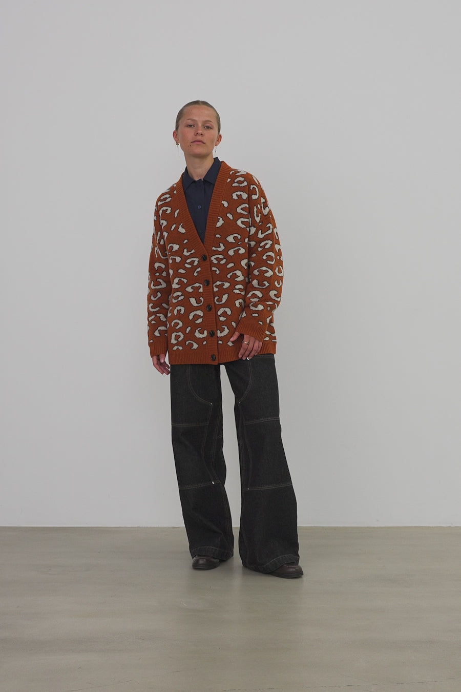 Stella Nova Animal jacquard Cardigan Cardigan 473 Burned Orange