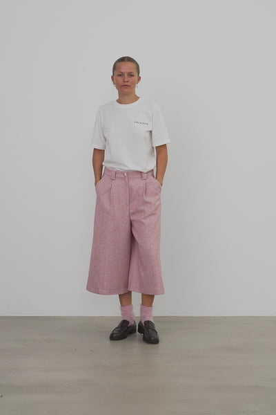 Stella Nova Salt and Pepper Cropped Low-Waist Pants Pants 601 Pink Powder